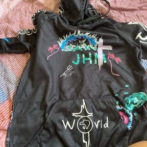 Black Graphic Hoodie with Colorful Design